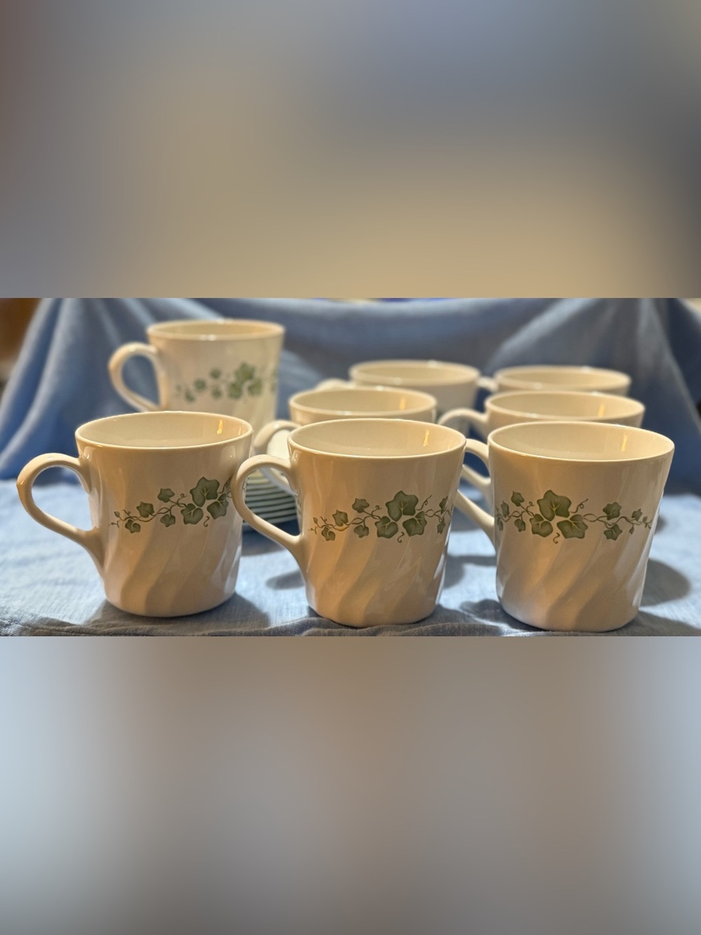 Vintage Callaway Ivy Coffee Cup & Saucers - Set of 8